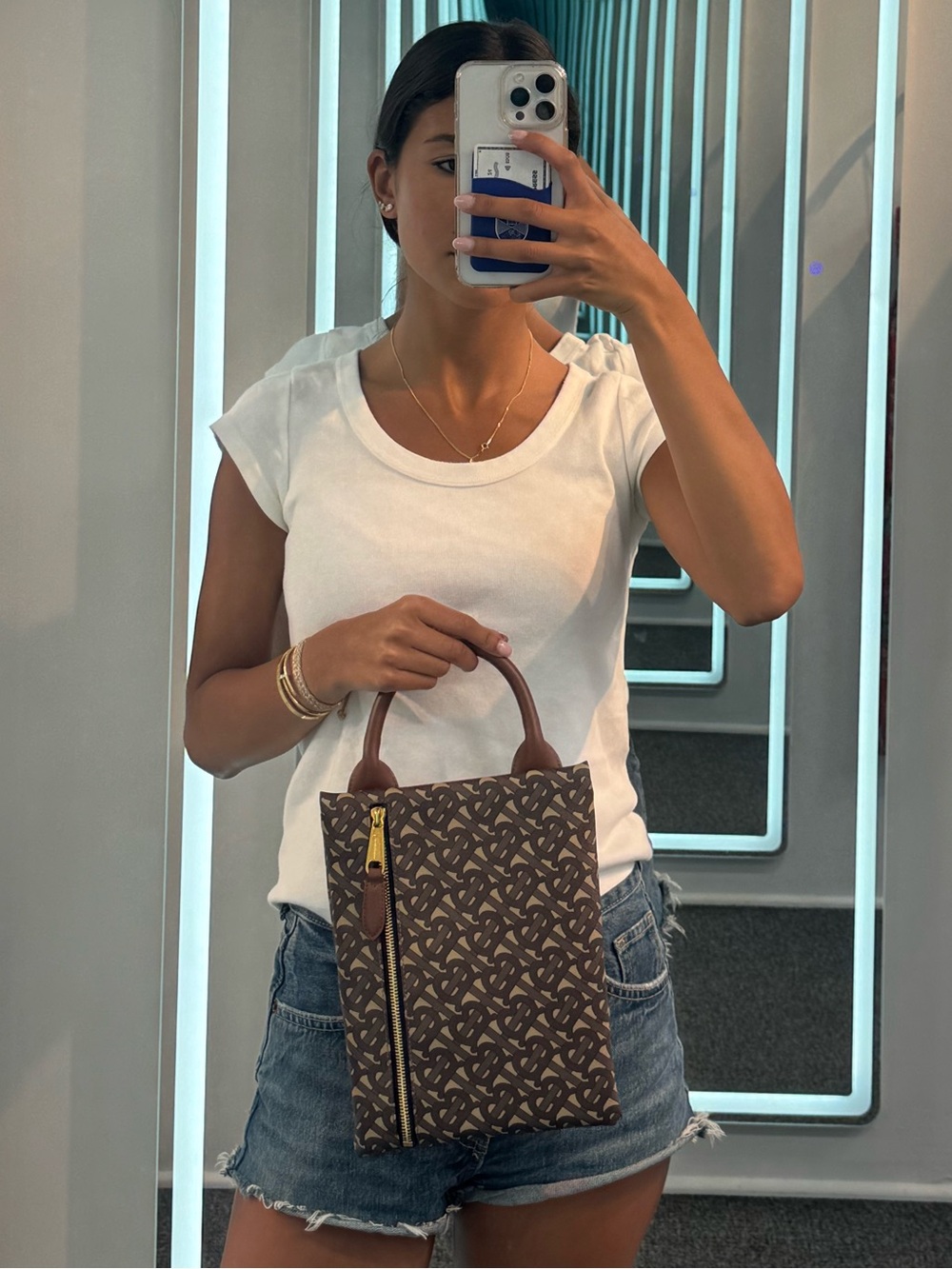 Burberry One-Handle Zip Pouch